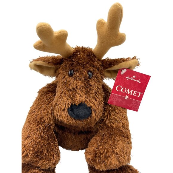 Hallmark Comet Reindeer Plush Toy Christmas Stuffed Animal Brown Tan Fuzzy Soft - Picture 14 of 15